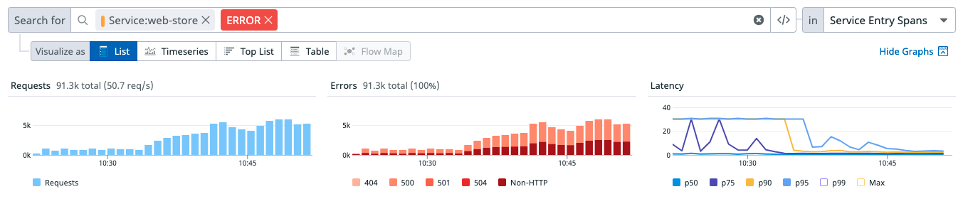 Query Traces & Logs in Datadog