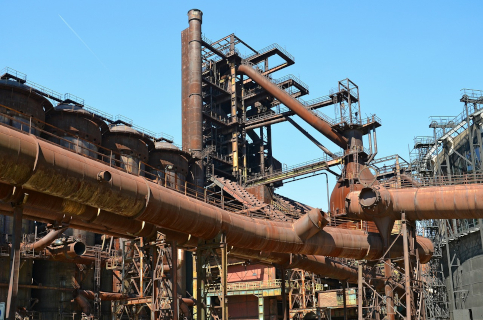 Image of a mining site and pipes